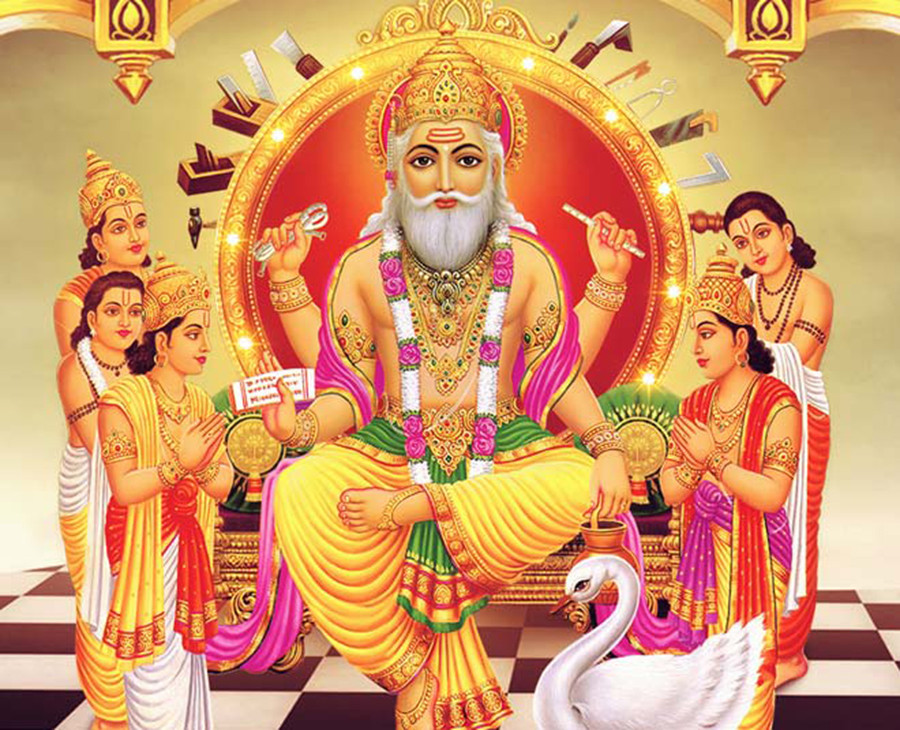 आज विश्वकर्मा पूजा, हतियार तथा औजारको पूजा गरी मनाइँदै