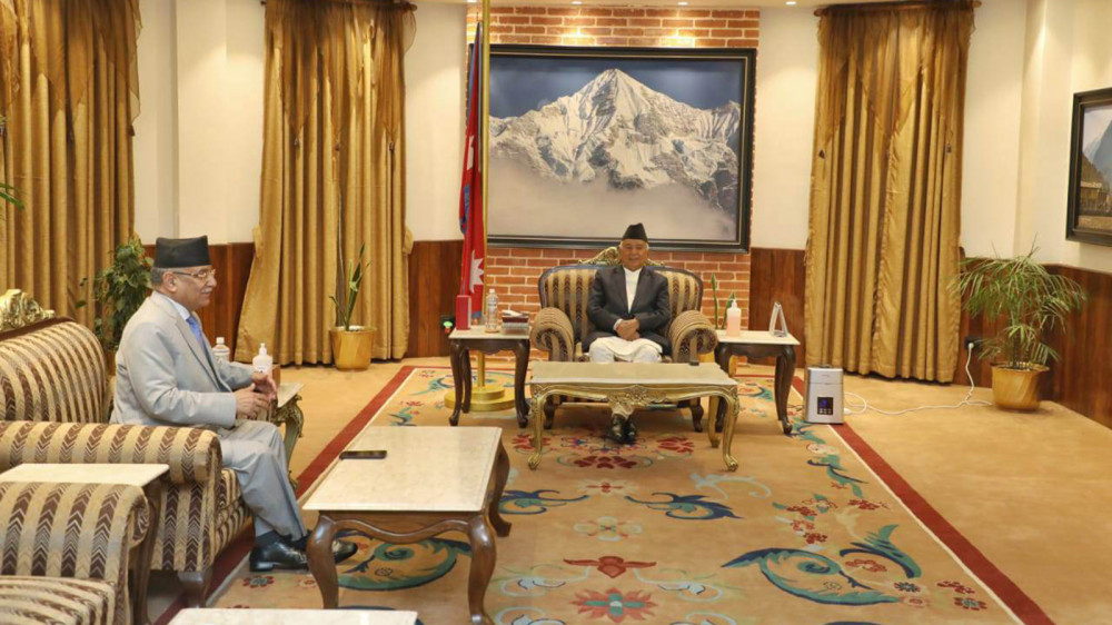 राष्ट्रपति भेट्न शीतल निवास पुगे प्रधानमन्त्री प्रचण्ड